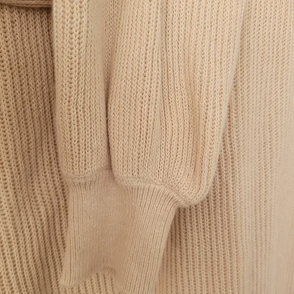 Free People FP Beach Picnic Sweater Romper Womens M Beige Linen Cotton Oversized - Picture 7 of 9